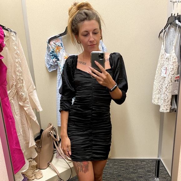 NWT DO+BE Satin Black Dress - Picture 11 of 12